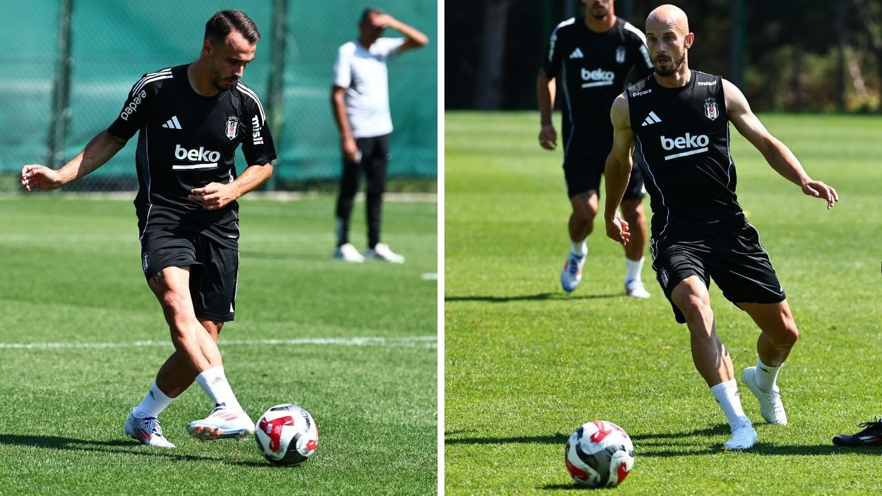 Vaclav Cerny ve Gökhan Sazdağı antrenmanda