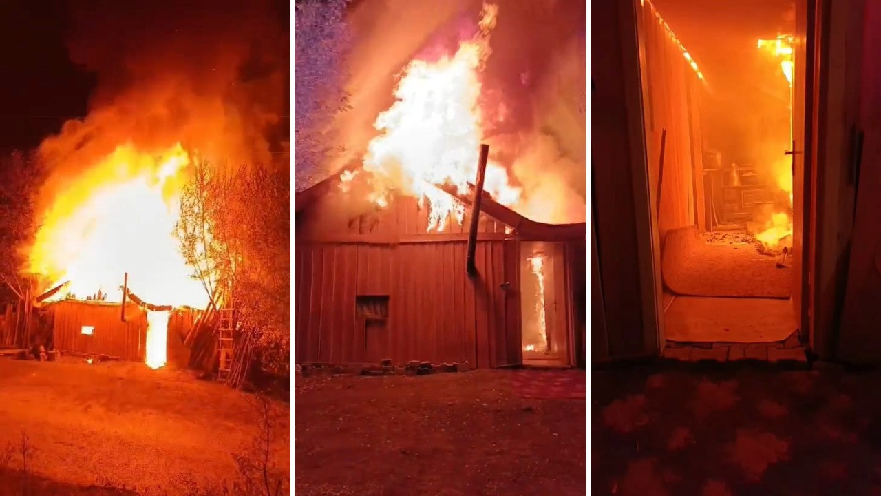 Amasya'da bağ evi alev alev yandı