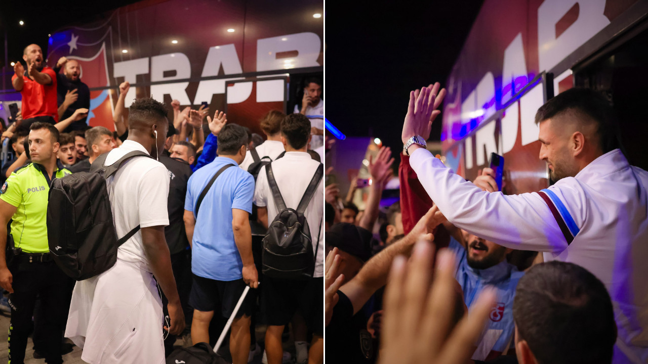 Trabzonsporlu futbolculara havalimanında moral