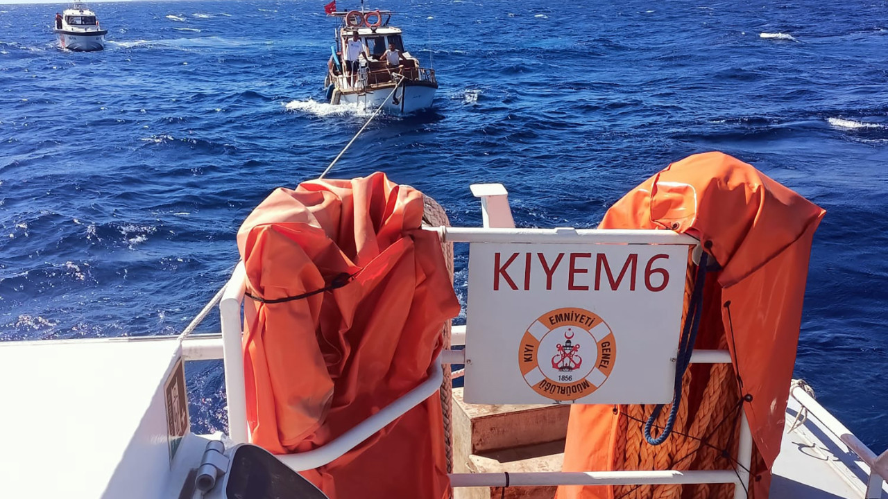 Gümbet'teki tekne kurtarıldı