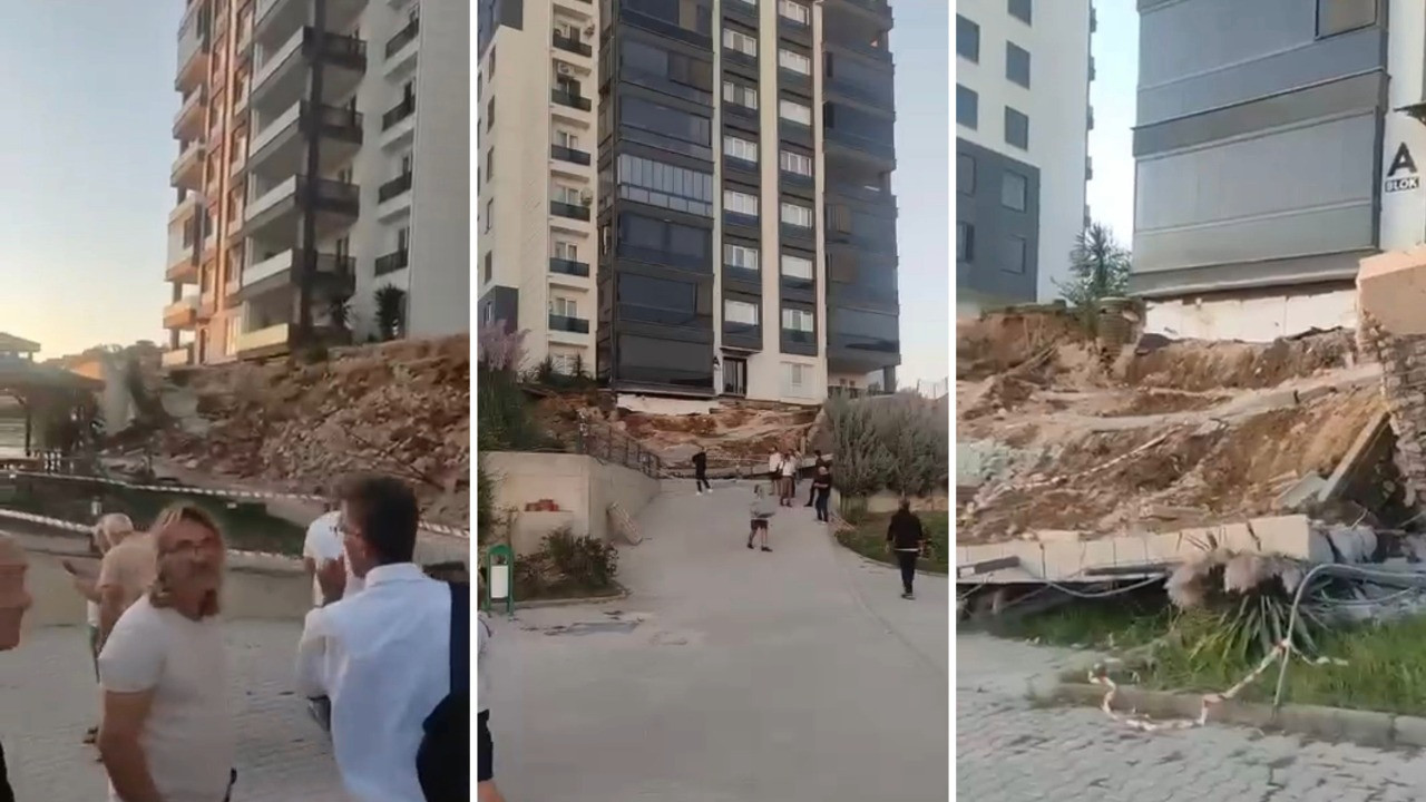 Bursa’da yeni sitenin istinat duvarı çöktü