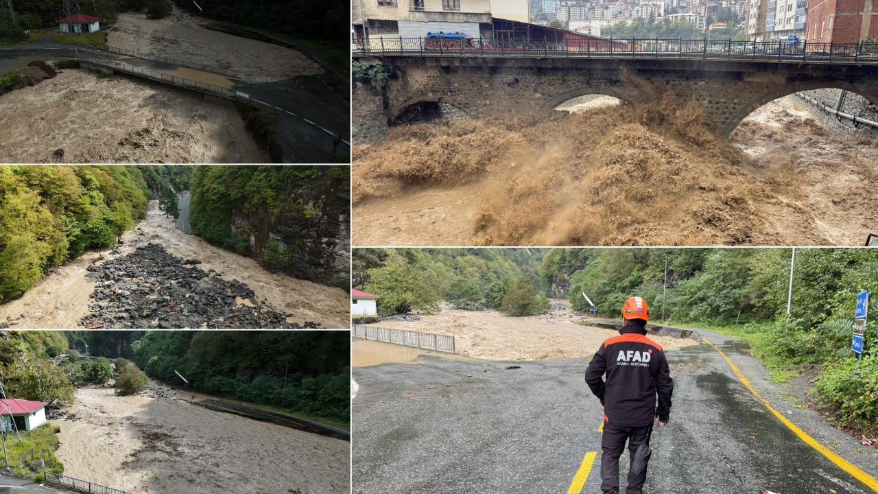 İçişleri Bakanlığı, Doğu Karadeniz'e devam eden kuvvetli yağışlara karşı uyardı