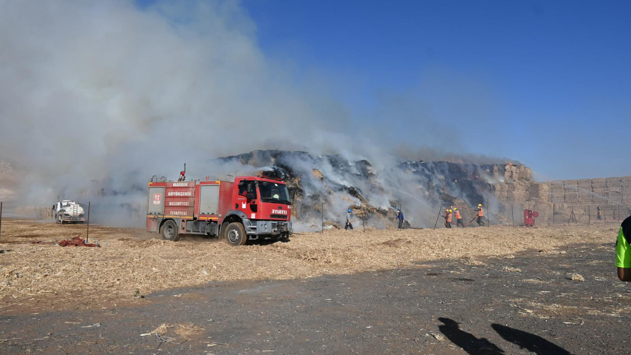 Mardin'de tarım deposunda yangın: Tonlarca mısır küle döndü