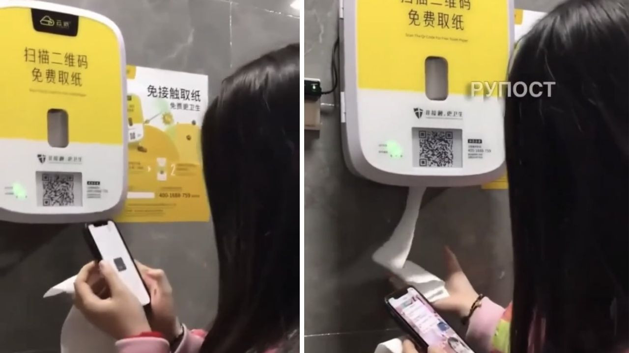 Umumi tuvaletlerde ilginç uygulama: Kağıt havlu isteyen önce reklam izliyor