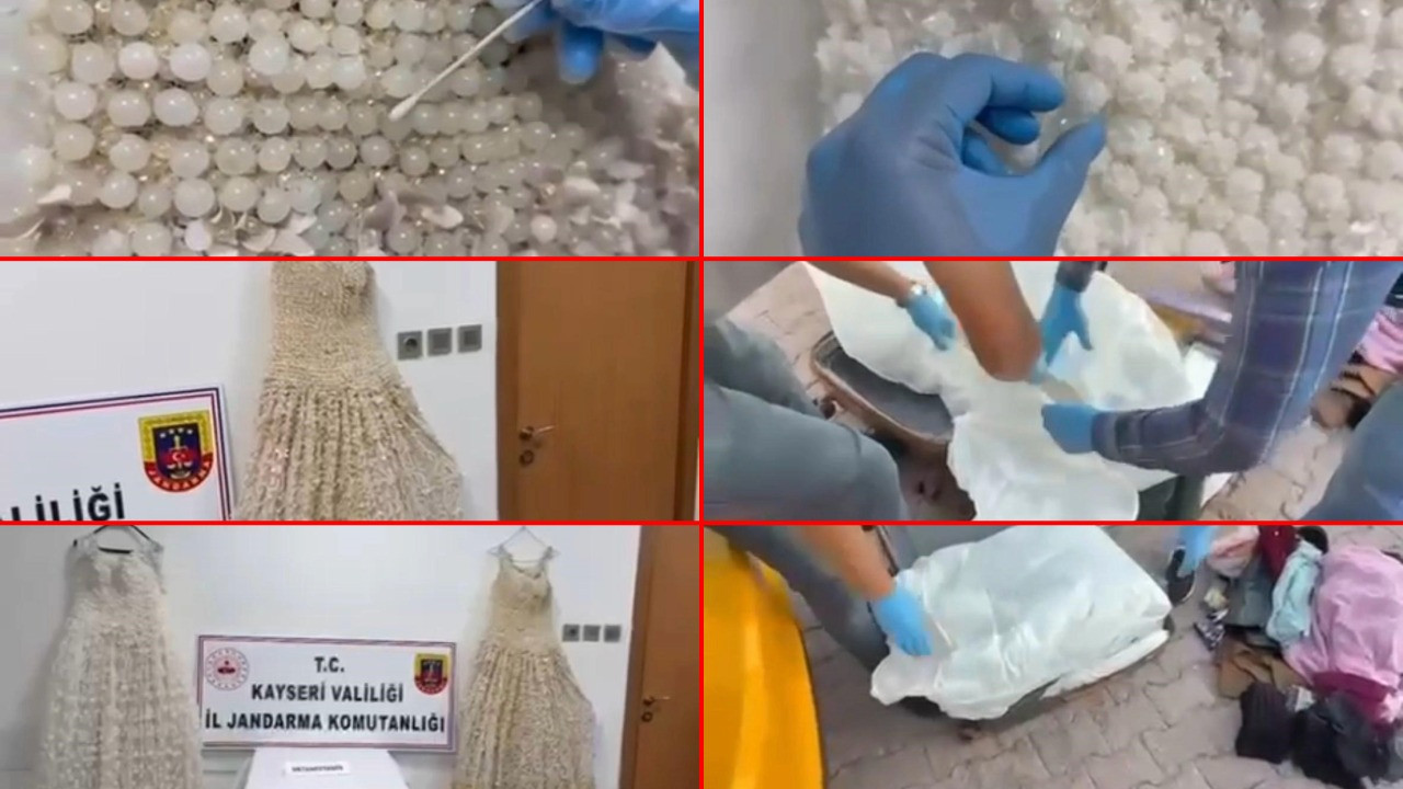 Şeytanın aklına gelmez! Boncuk şekline getirip gelinliğin üzerine işlediler