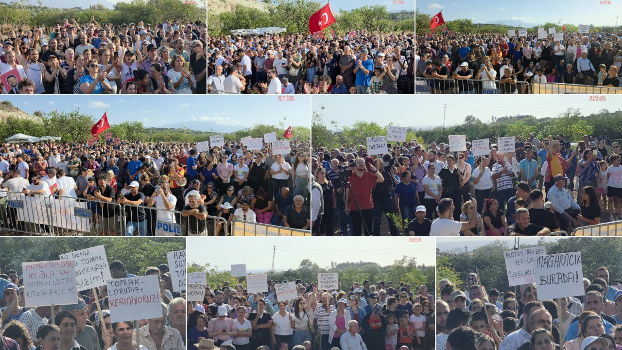 TOKİ için kamulaştırılan Samandağ'da "Toprağıma Dokunma" mitingi