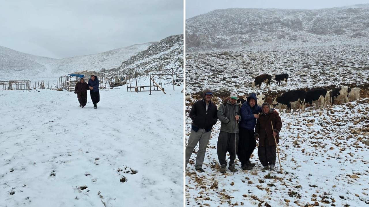 Adana'nın yüksek kesimlerine kar yağdı