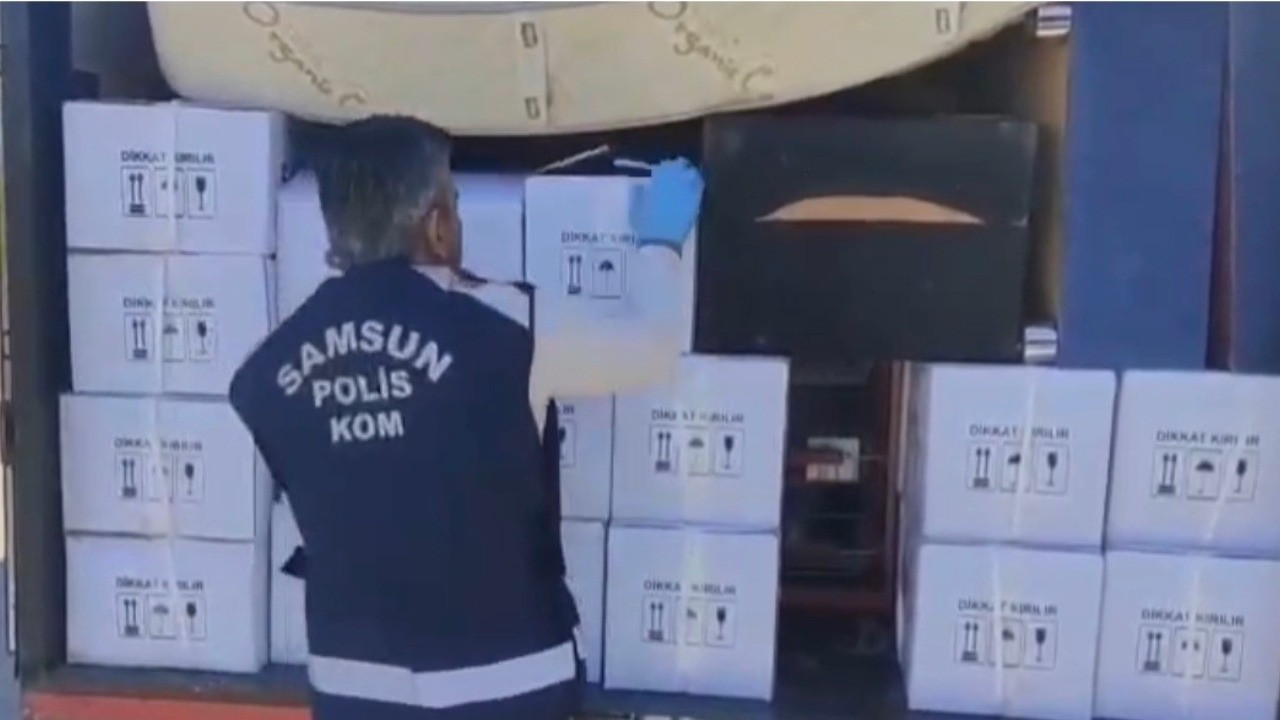 445 litre etil alkol ele geçirildi