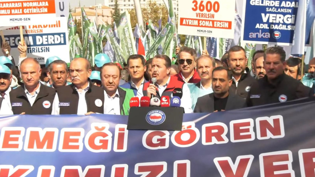 Memurlardan Meclis önünde zam eylemi