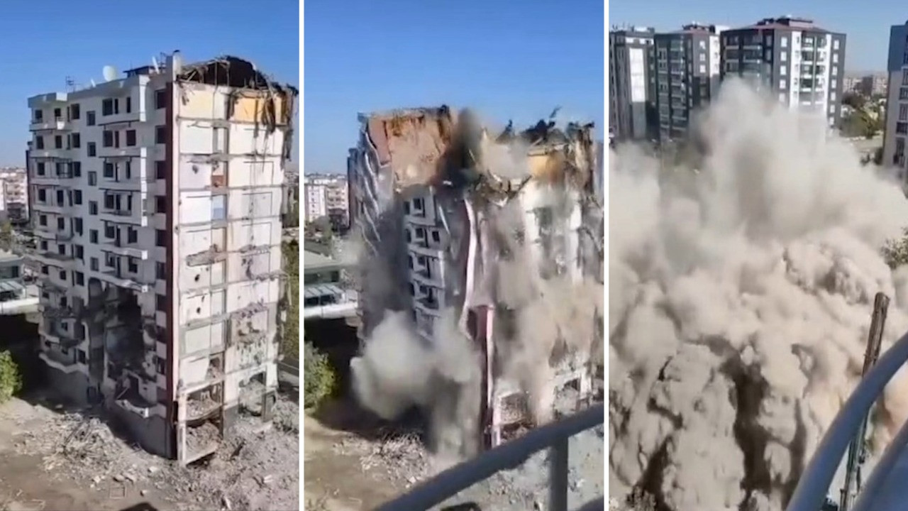 11 katlı bina saniyeler içinde çöktü