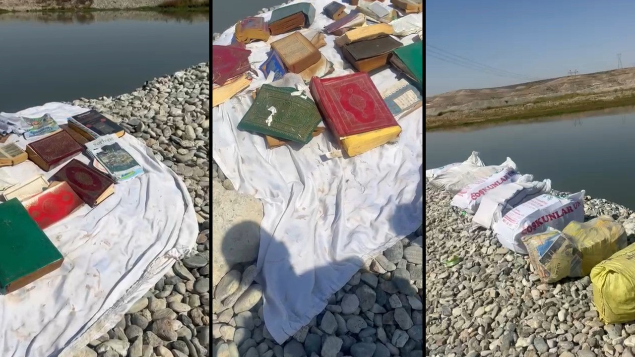 Çuvallardan onlarca Kur'an-ı Kerim çıktı