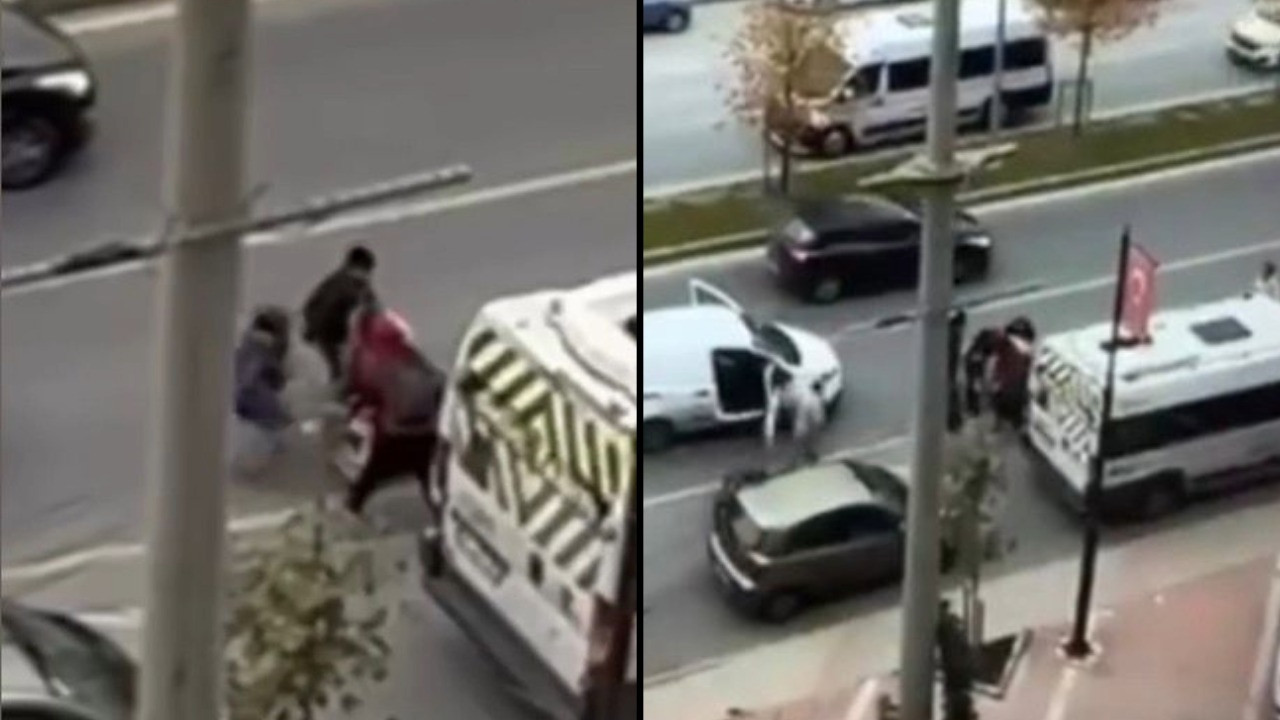 Trafik magandası, çocuğunun yanında saldırdı