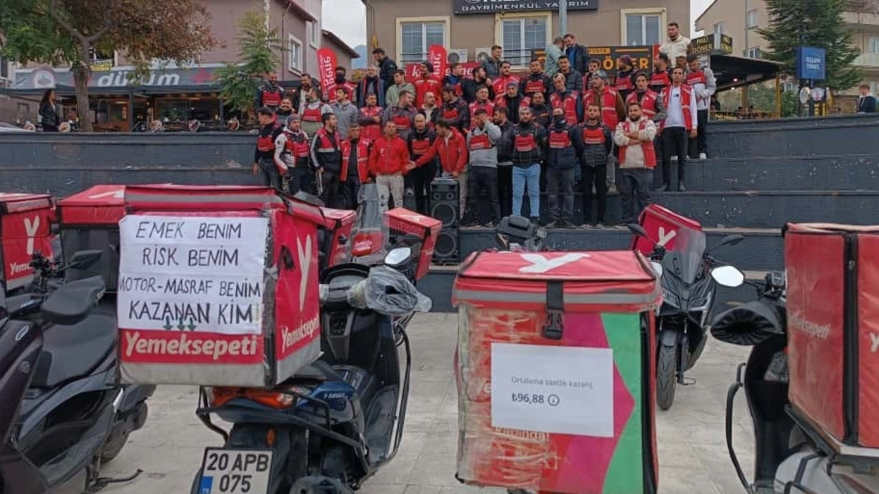 Yemeksepeti kuryeleri iş bıraktı