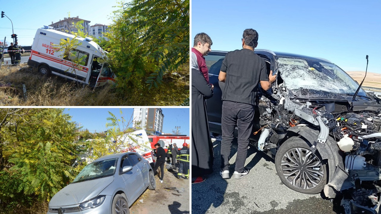 Aksaray’da peş peşe kazalar: Yaralıyı taşıyan ambulans da kaza yaptı!