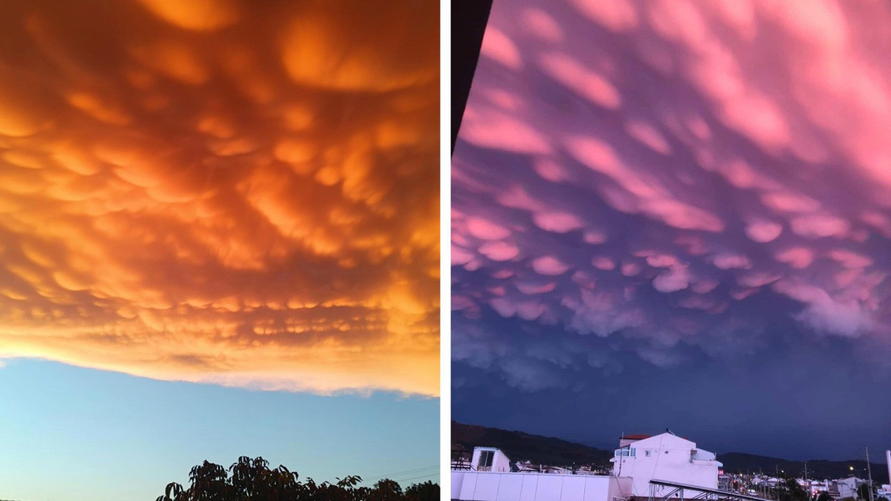 Fethiye'de Mammatus bulutları sürprizi