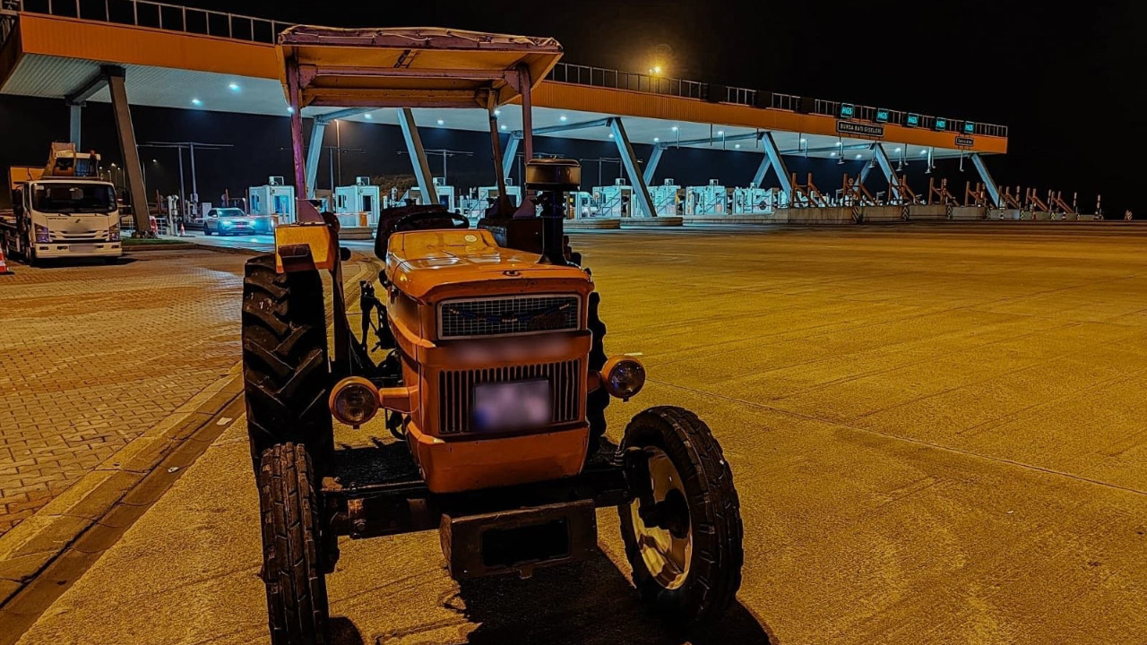 Otoyola traktörle çıkan sürücüye ceza