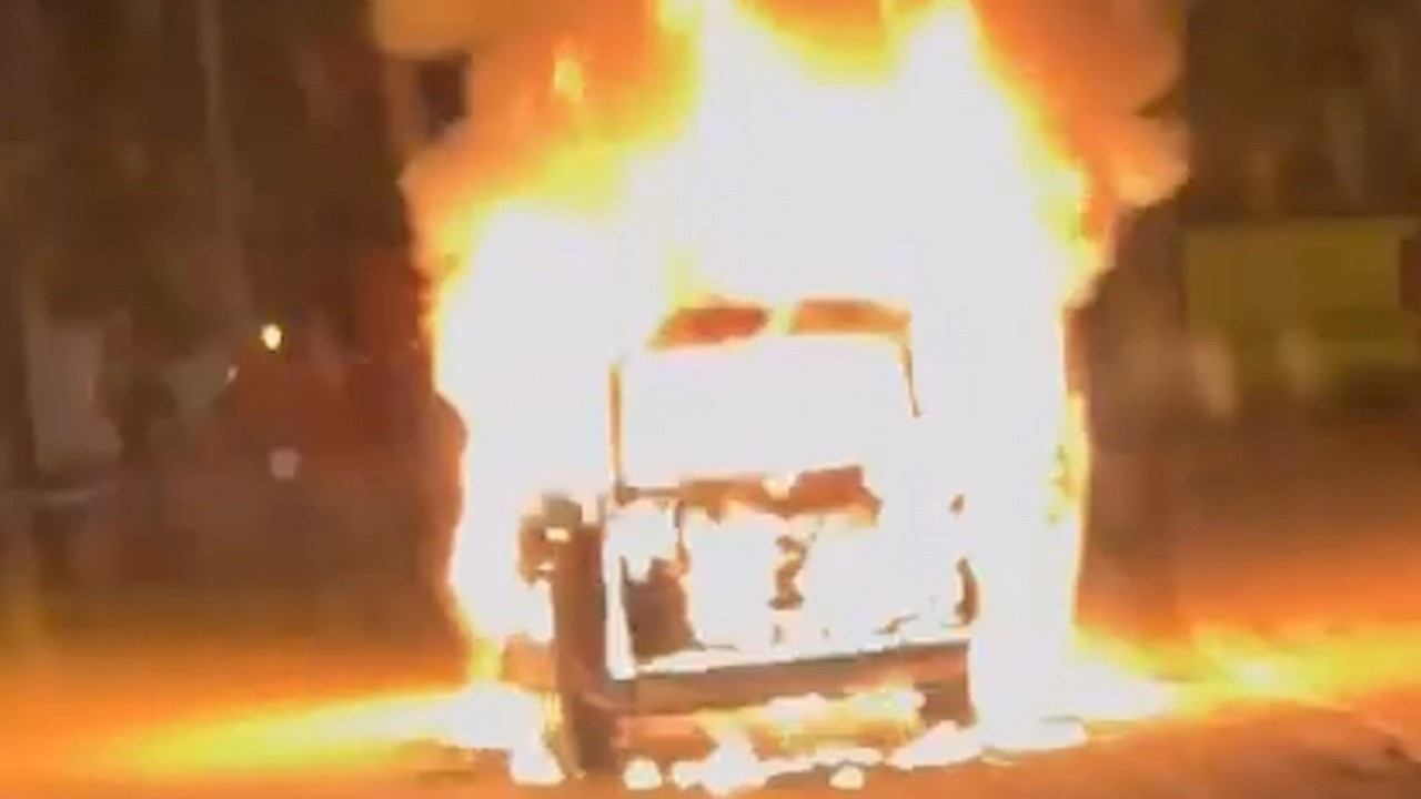 Saniyeler içinde ateş topuna döndü