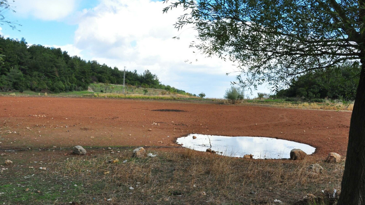 Tankerlerle hayata tutunan göl artık tamamen kurudu