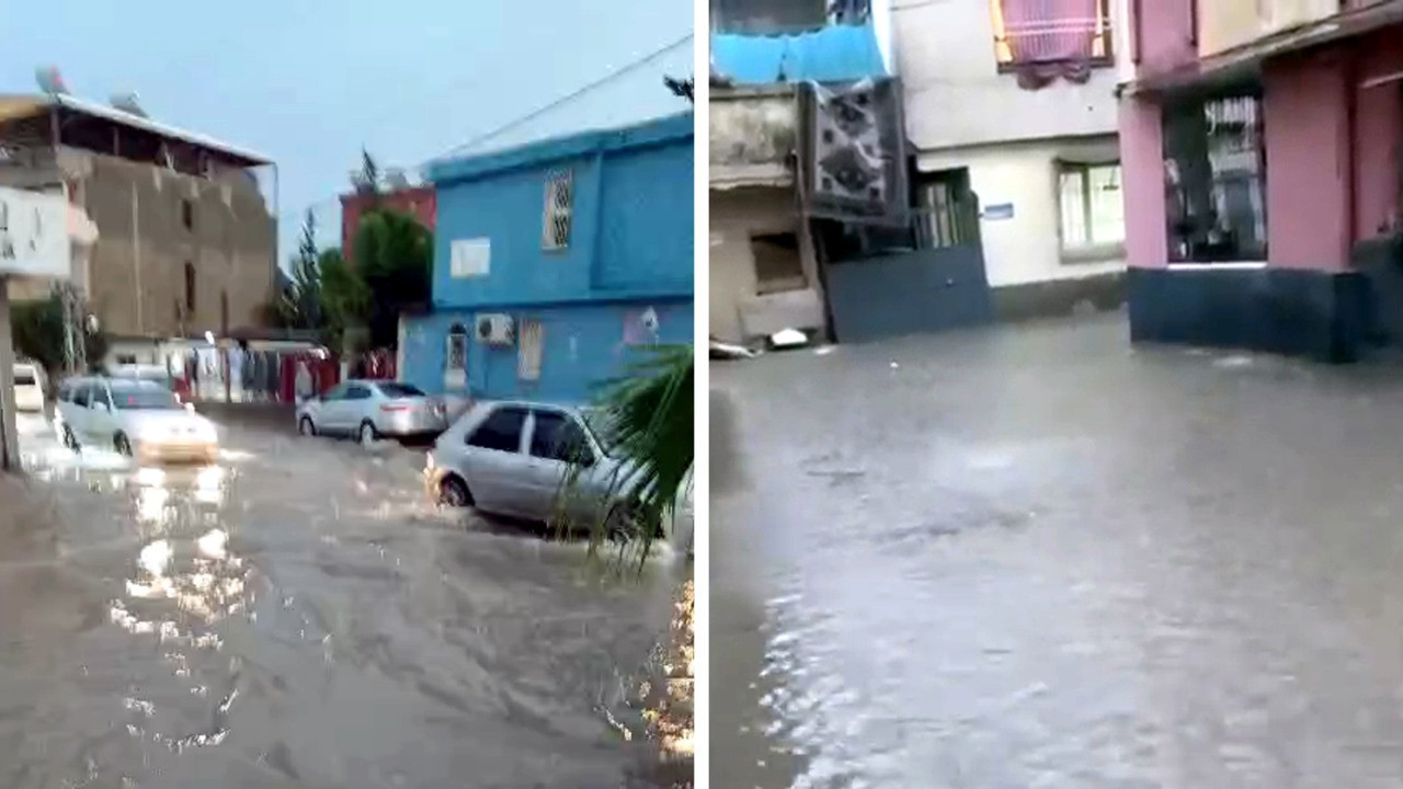 Adana'da kısa süreli sağanak hayatı olumsuz etkiledi