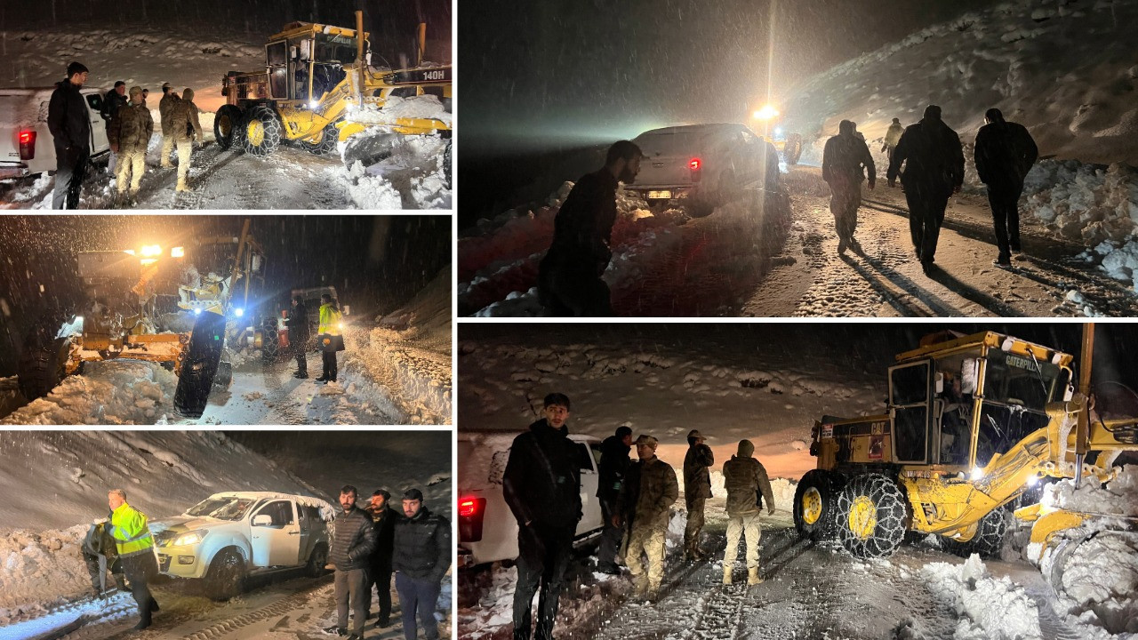 Kar ve tipi nedeniyle mahsur kalan 30 kişi kurtarıldı