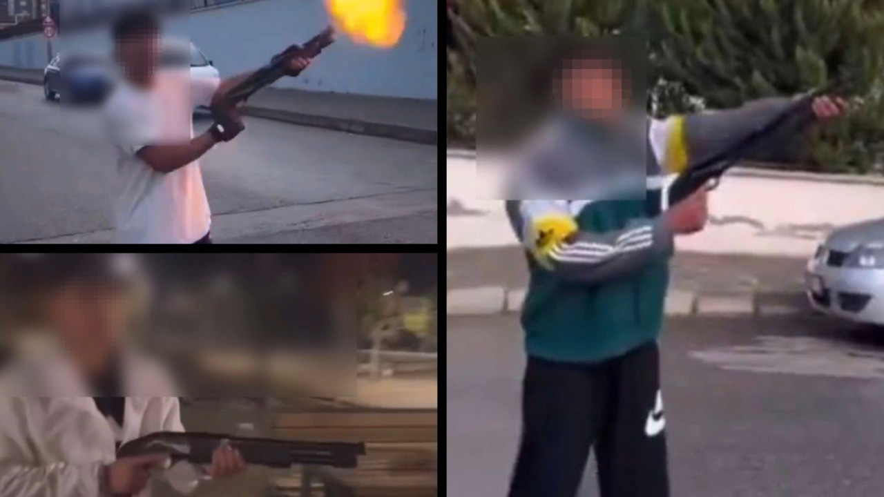 Üç çocuk etrafa rastgele ateş açtı