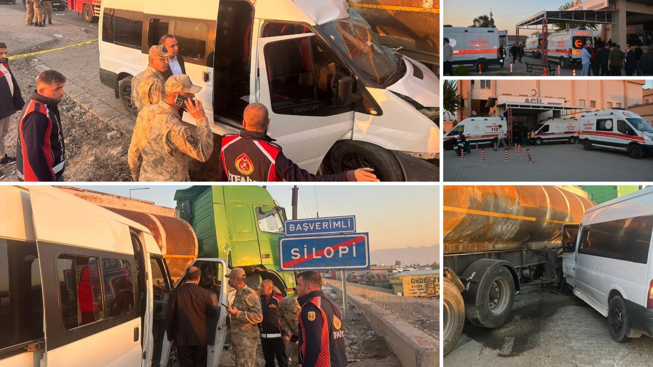 Öğrenci servisi ile tanker çarpıştı: 14 yaralı