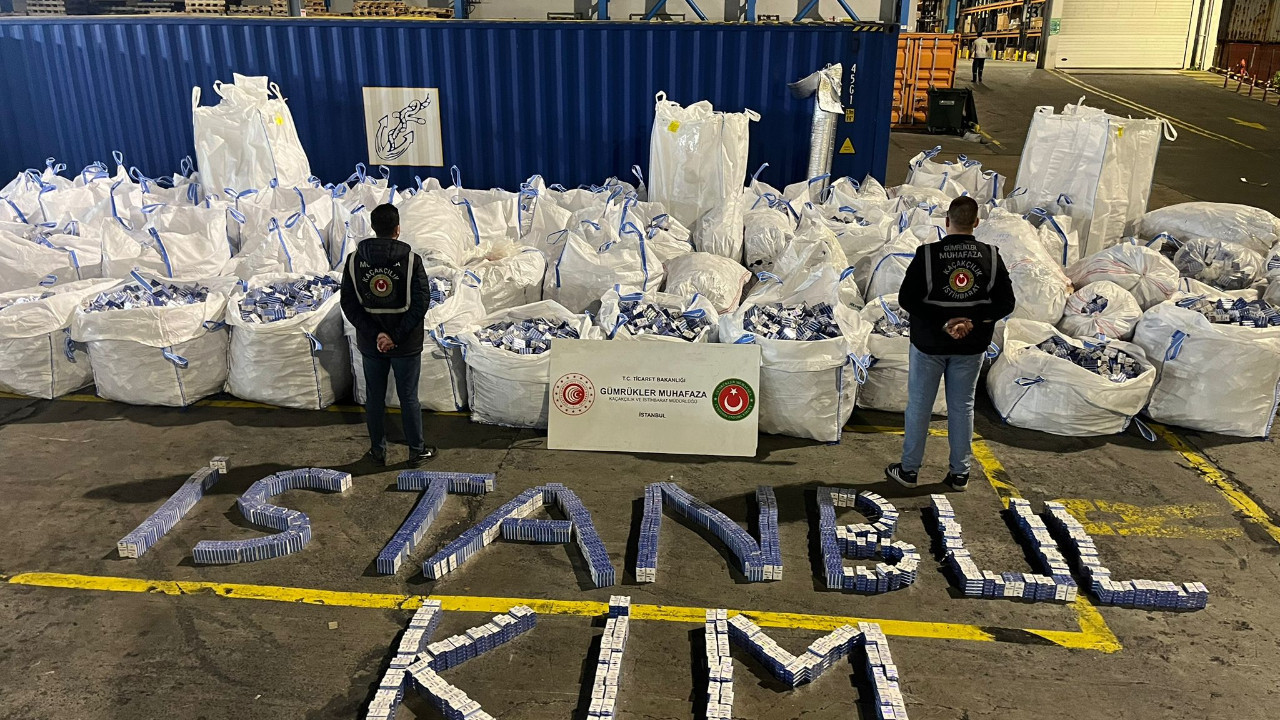 Ambarlı Limanı'nda dev kaçak sigara operasyonu