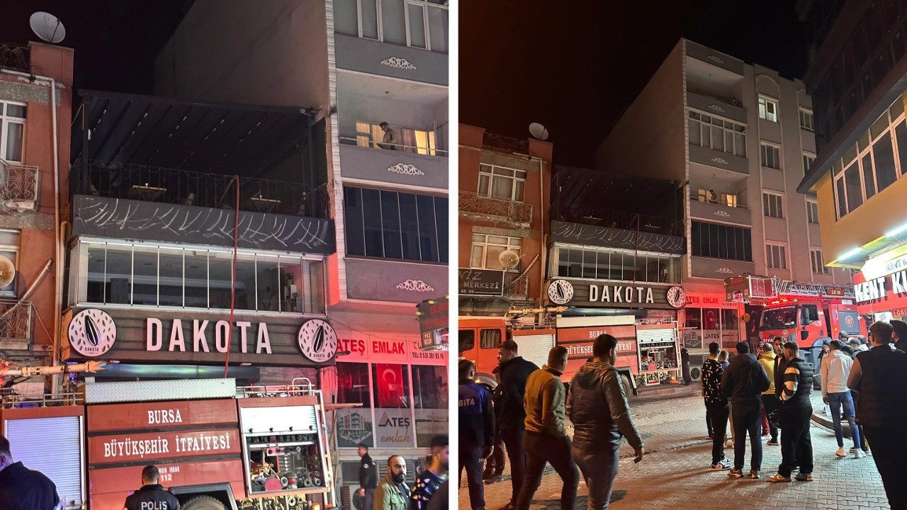 Kafede soba patladı, yangın çıktı