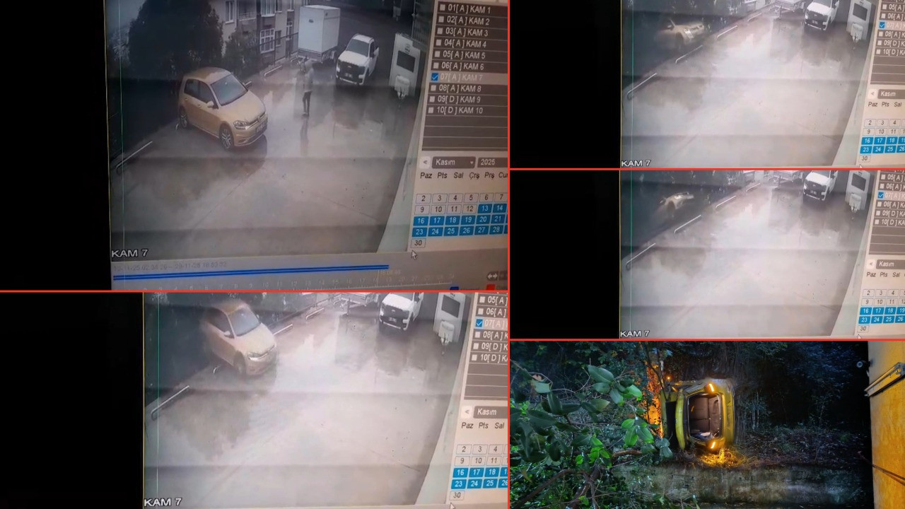 Otoparktan çıkmak isterken, 10 metreden bahçeye uçtu