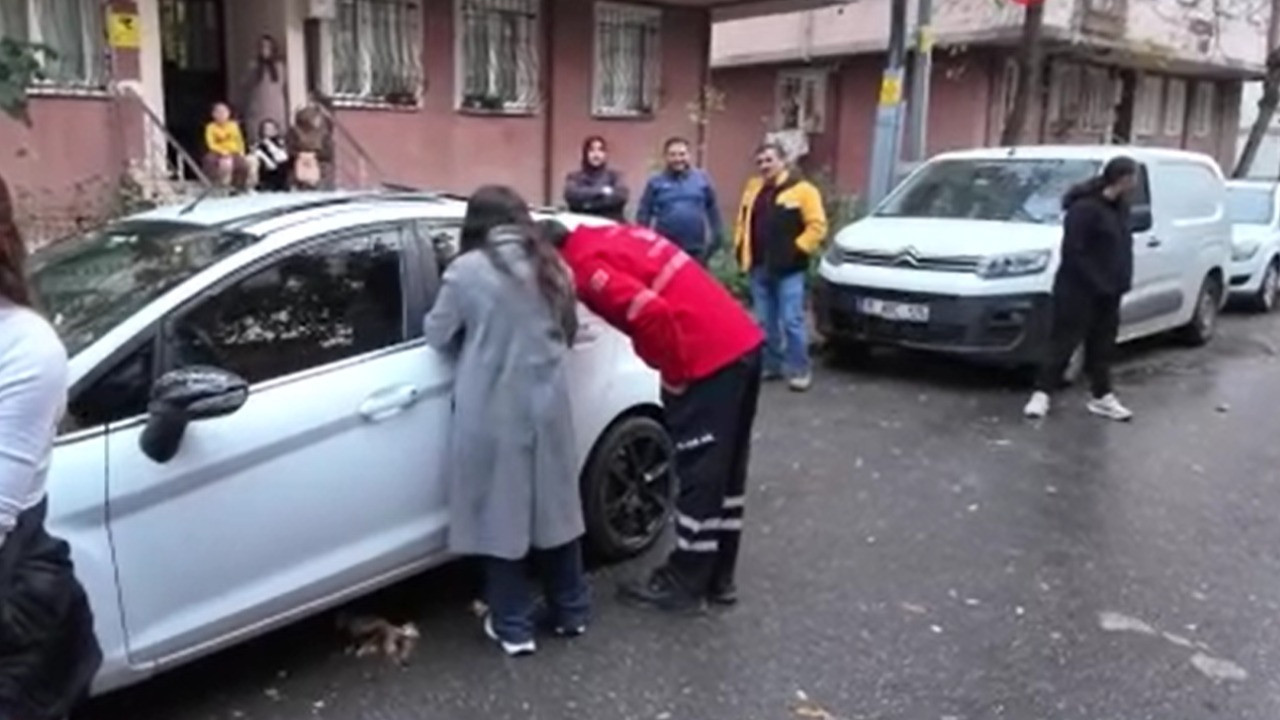 Arabada unutulan bebek için zamanla yarıştılar