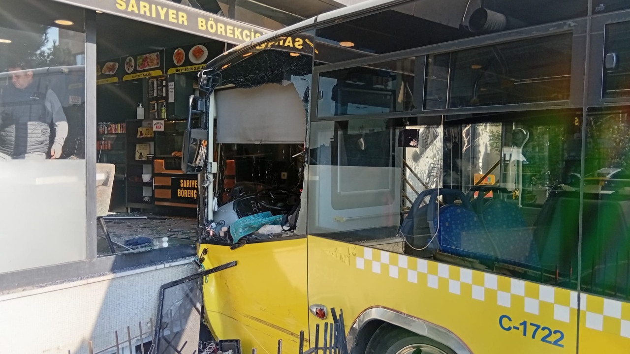 Otobüs börekçiye daldı