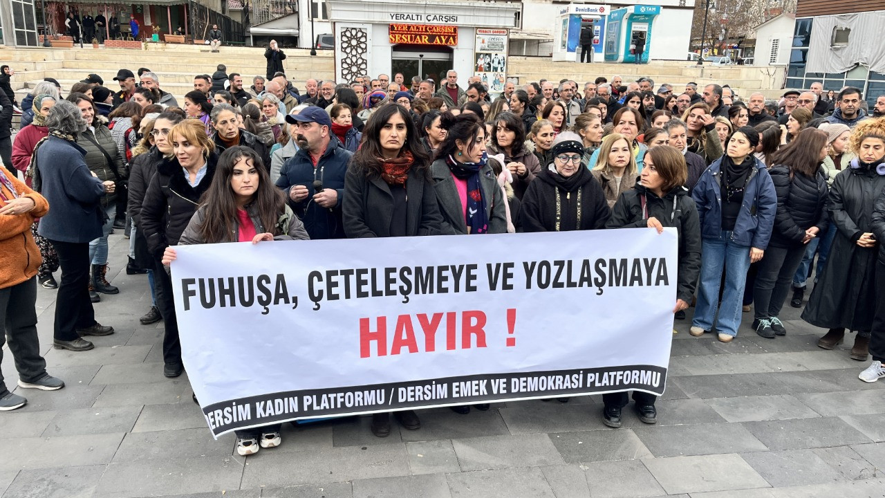 Tunceli’de kadınlardan 'fuhuş çetesi' protestosu