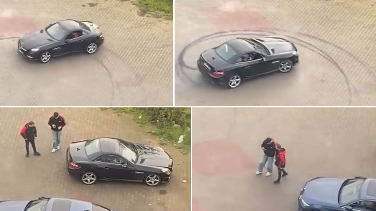 Valeden müşteri otomobiliyle drift şov