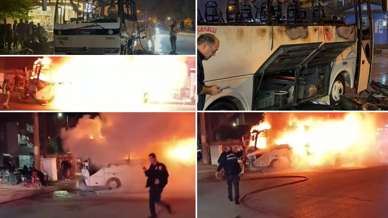 Minibüste çıkan yangın, park halindeki 5 motosikleti yaktı