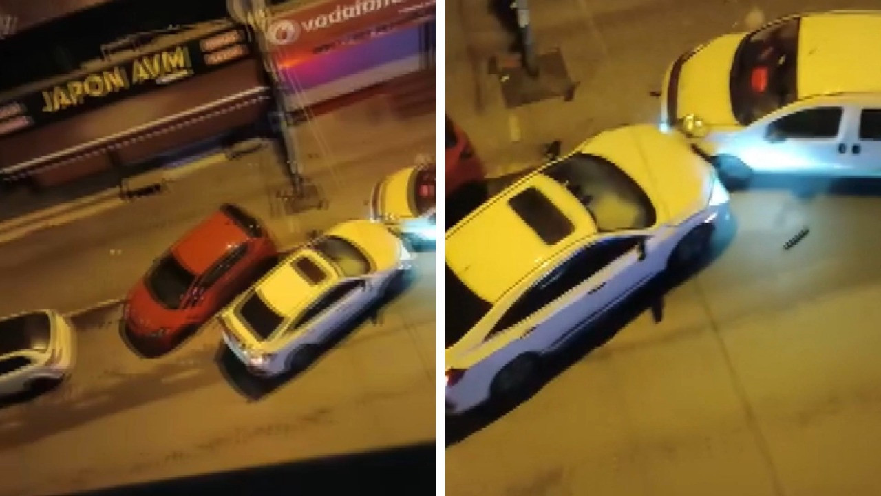 Park halindeki araçlara çarptı, yaya olarak kaçtı