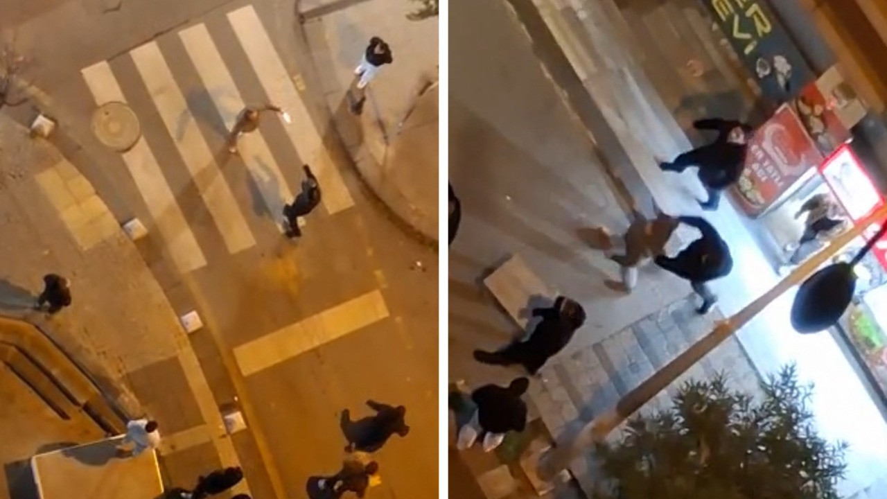 Çift bıçak çekti, dayaktan kaçamadı