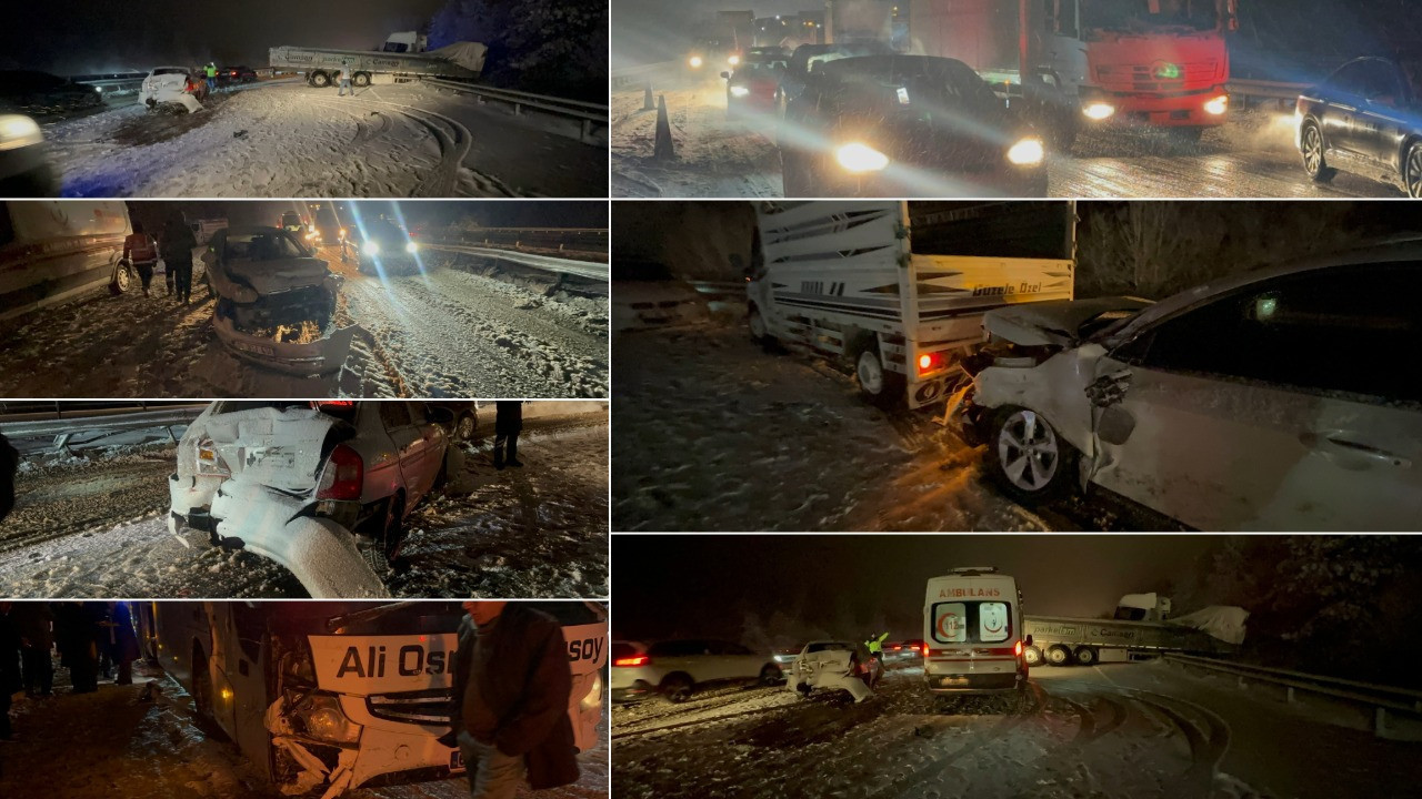 Bolu'da 7 araç birbirine girdi