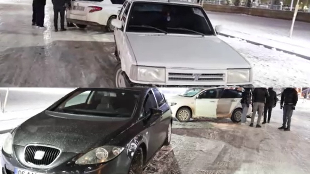 Karda drift attılar yedikleri cezayla buz kestiler