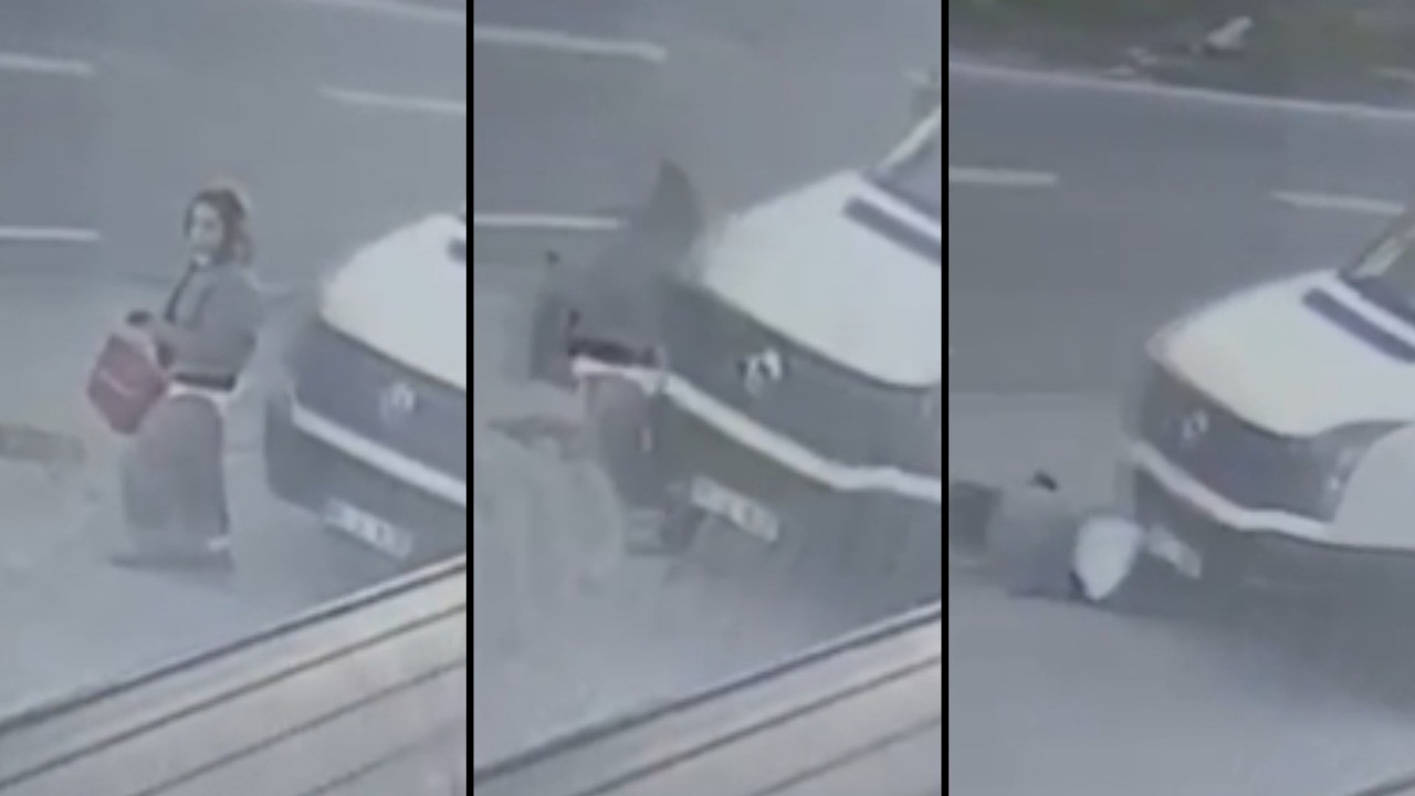 Kadını ezdi, fark etmedi, gitti