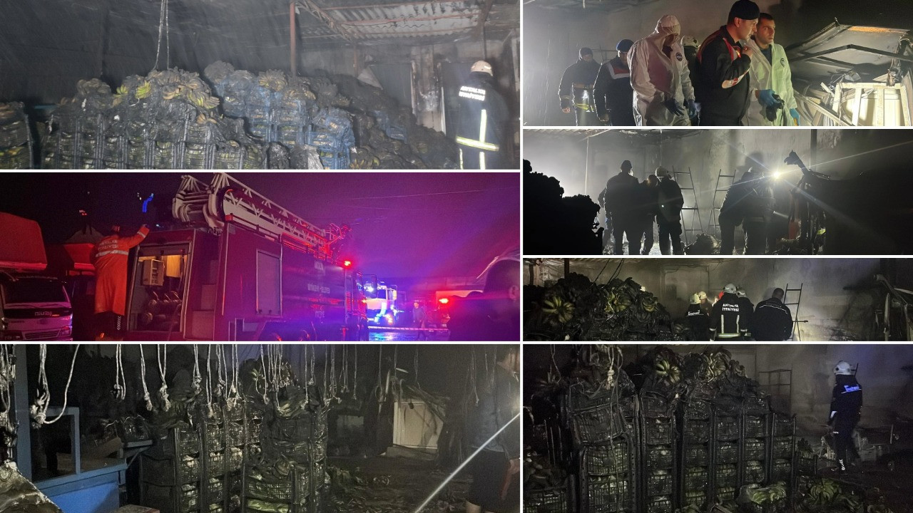 Muz sarartma tesisinde yangın: Tonlarca muz yandı