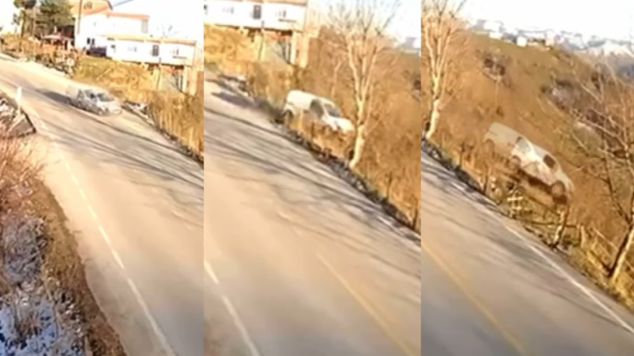 Virajı alamadı adeta uçtu