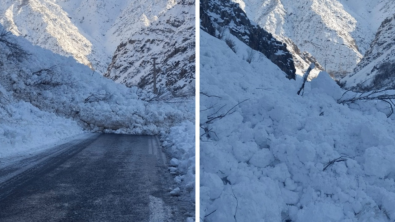 Hakkari–Çukurca kara yoluna çığ düştü, yol kapandı