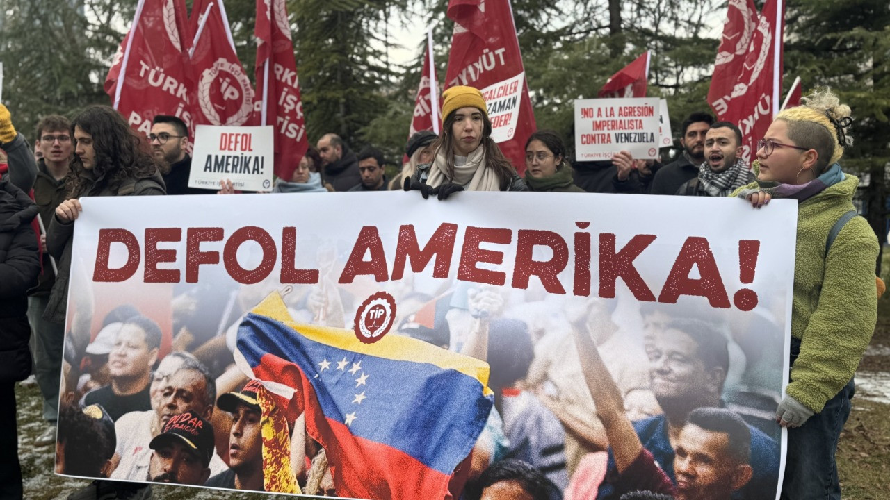 TİP'ten ABD Büyükelçiliği önünde Venezuela protestosu