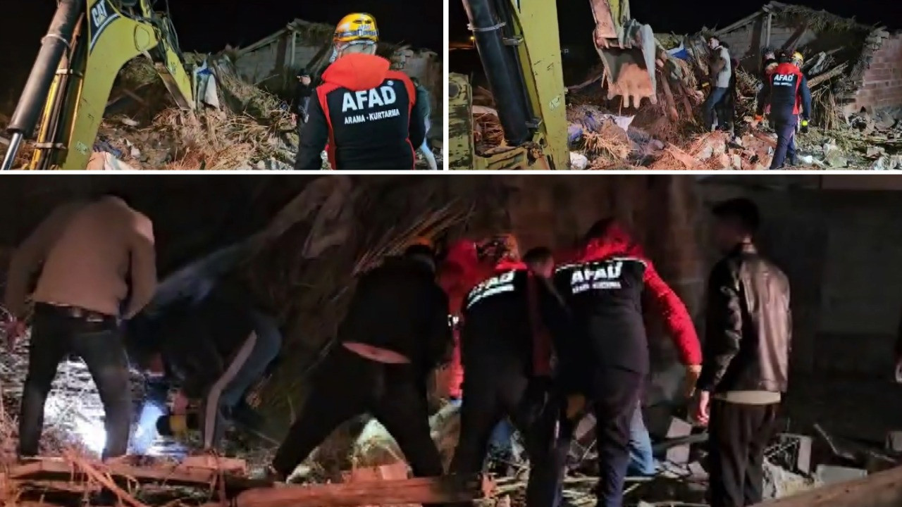 Mandıra çöktü, çok sayıda hayvan telef oldu