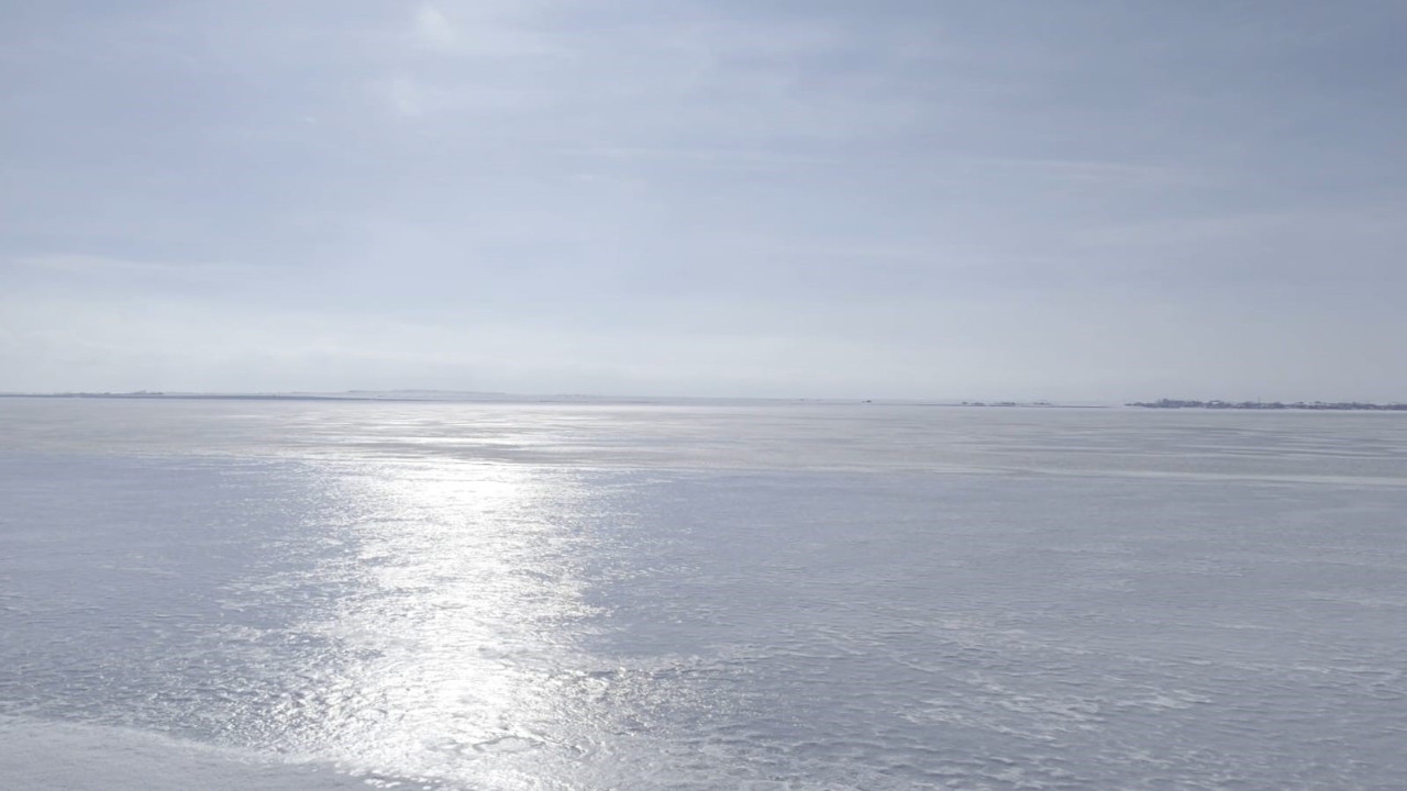 Kuş cenneti Arin Gölü dondu