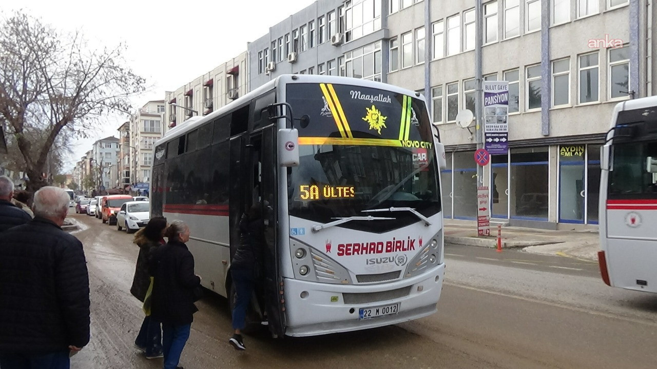 Edirne'de toplu ulaşıma zam