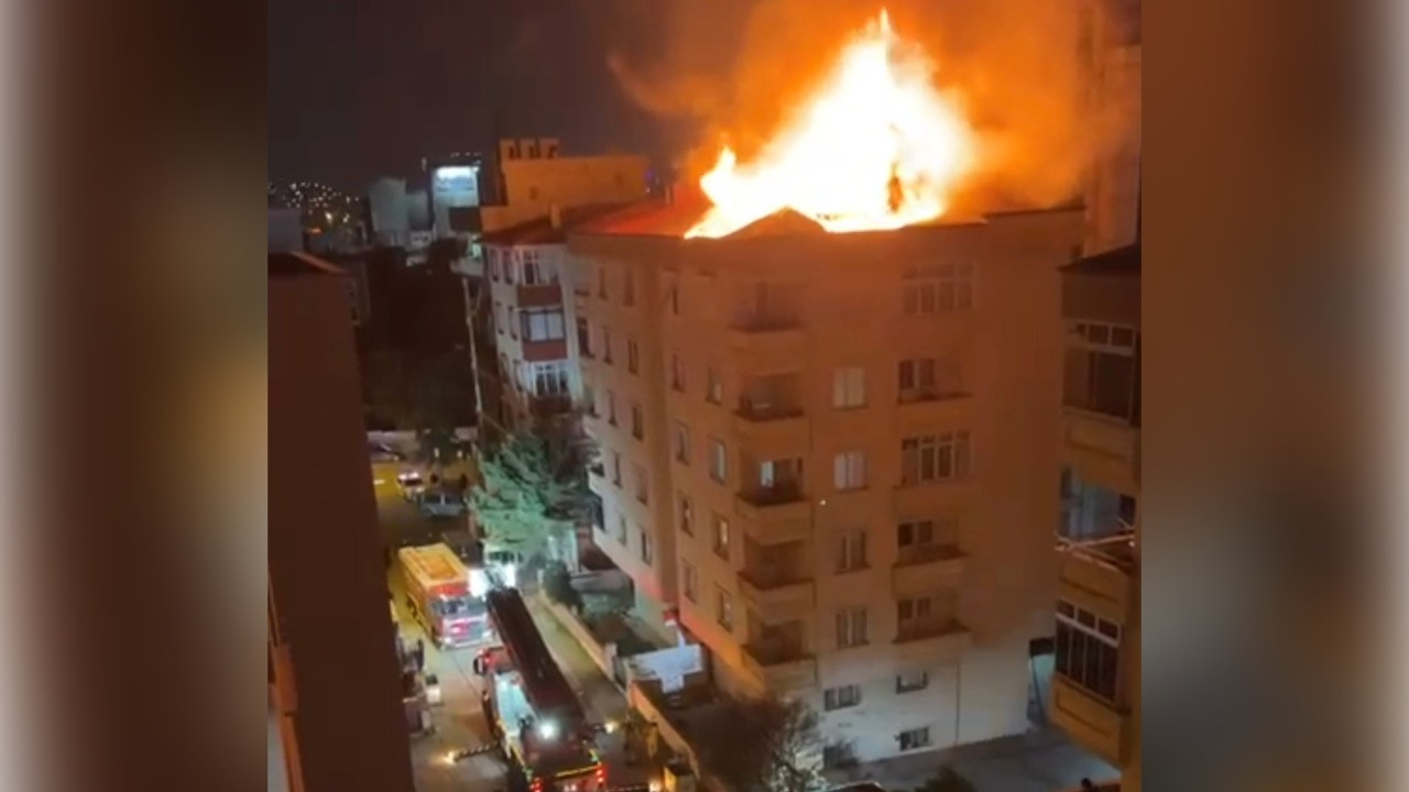 Kartal’da 5 katlı binada yangın