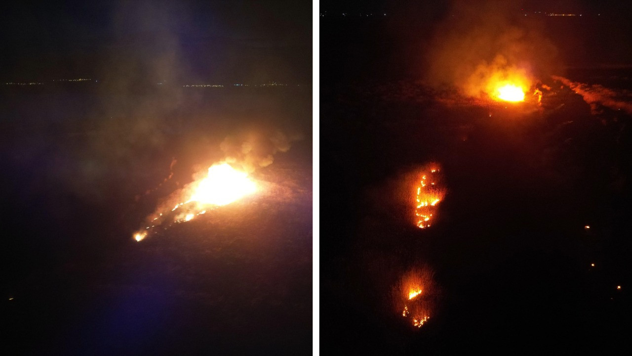 Kış ortasında göl yandı