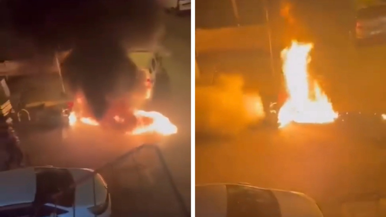 Polisten kaçan şüpheli motosikletini ateşe verdi