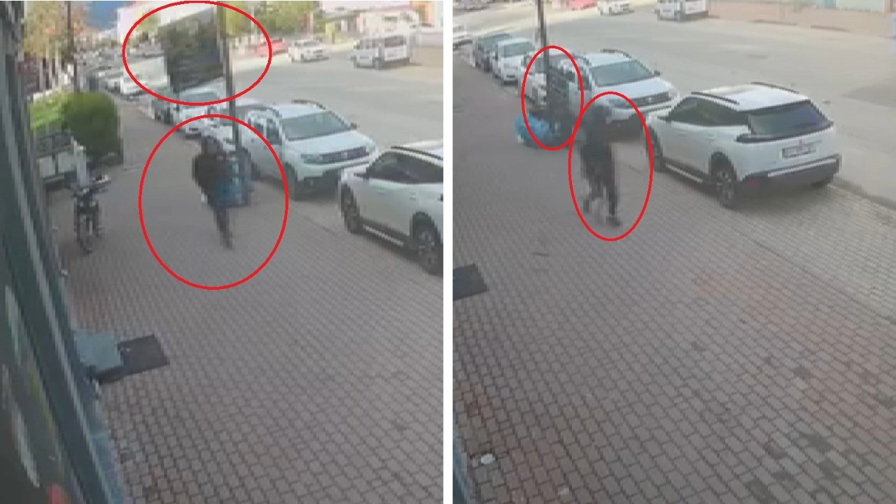 Fırtınada düşen reklam tabelası az daha can alıyordu